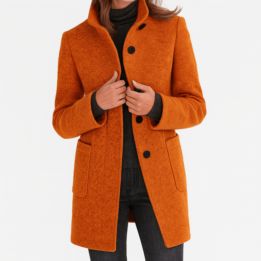 Amore | Women's Coat | Straight Cut Button Front - Nalani - Fashion Clothing and Decor