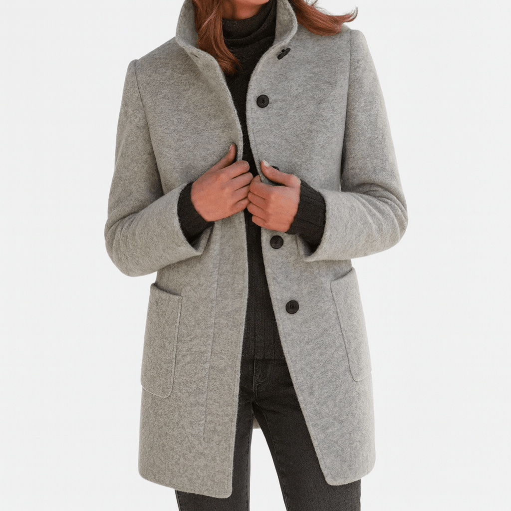 Amore | Women's Coat | Straight Cut Button Front - Nalani - Fashion Clothing and Decor