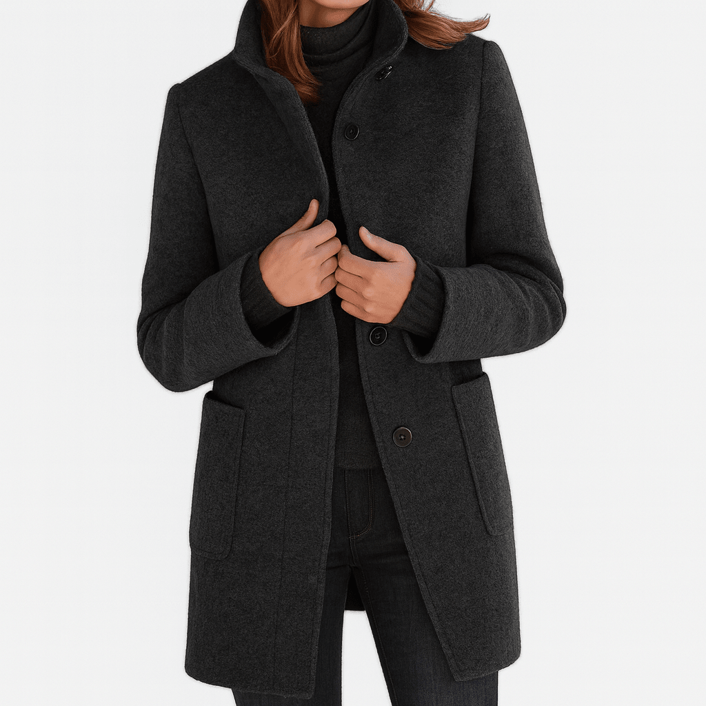 Amore | Women's Coat | Straight Cut Button Front - Nalani - Fashion Clothing and Decor