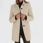 Amore | Women's Coat | Straight Cut Button Front - Nalani - Fashion Clothing and Decor