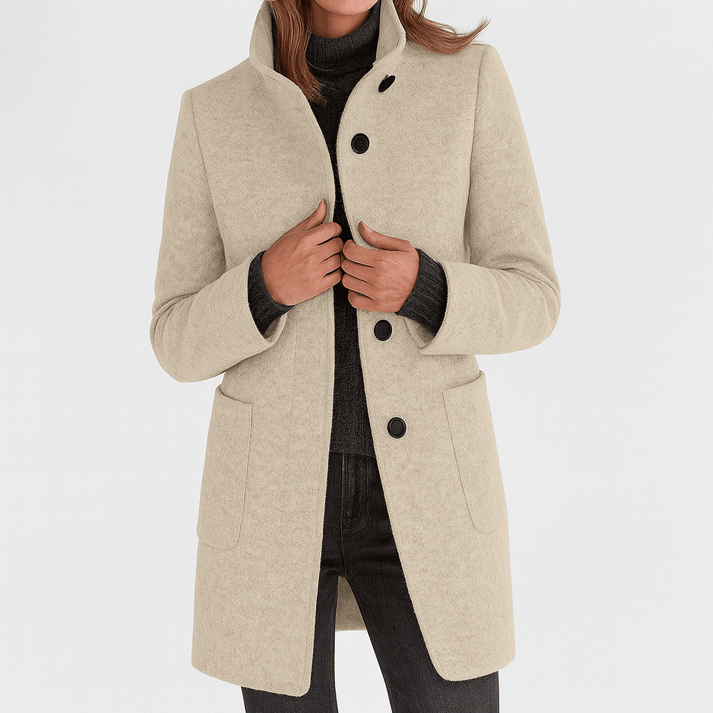 Amore | Women's Coat | Straight Cut Button Front - Nalani - Fashion Clothing and Decor