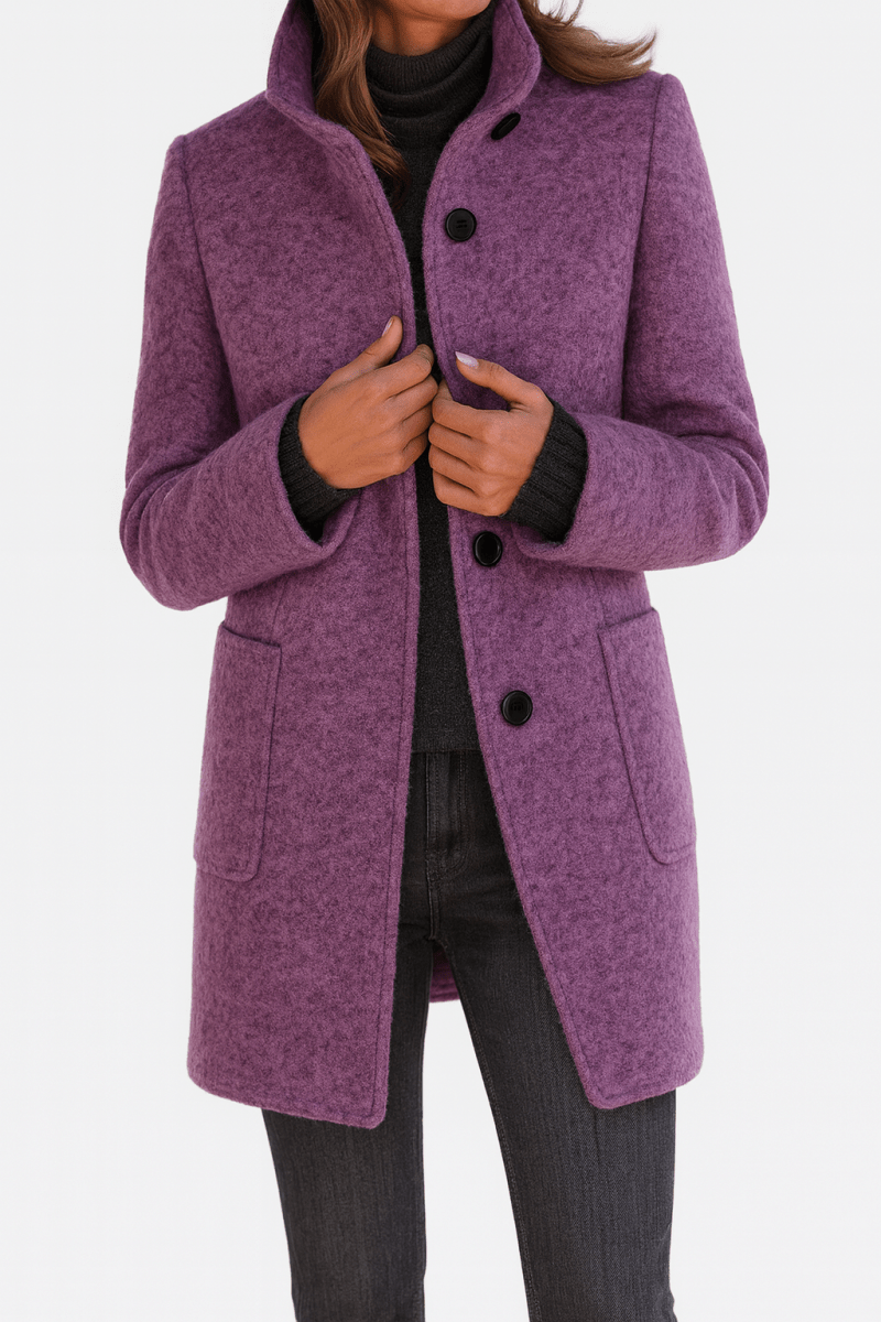 Amore | Women's Coat | Straight Cut Button Front - Nalani - Fashion Clothing and Decor