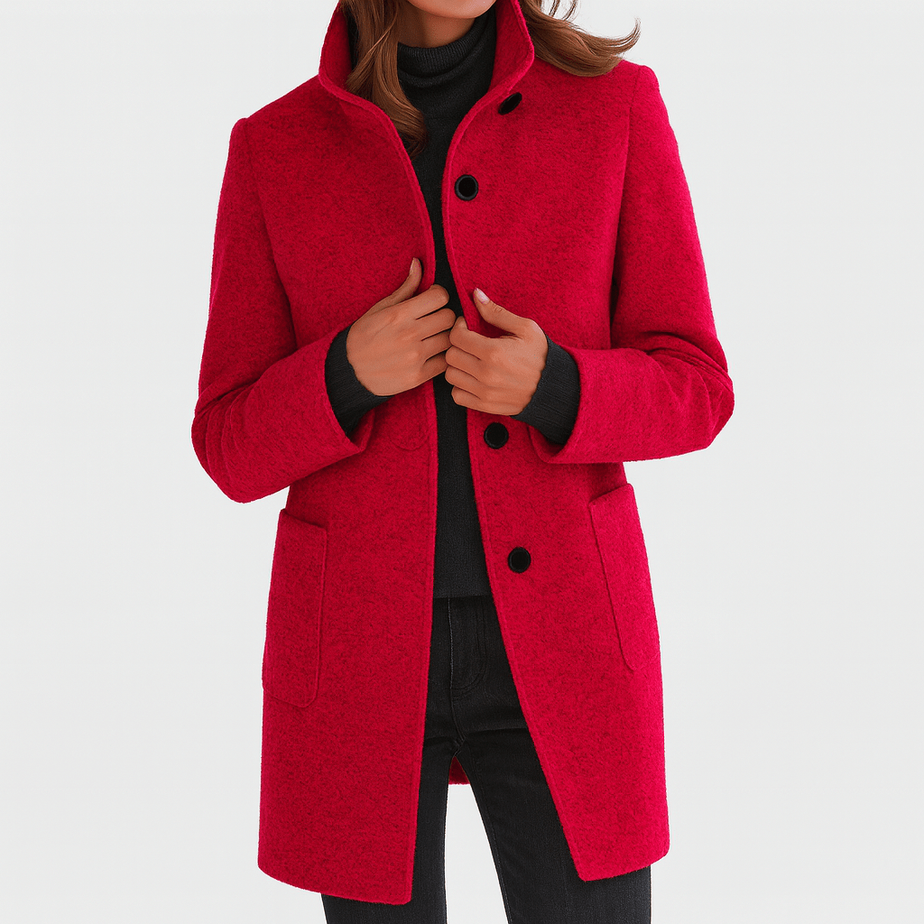 Amore | Women's Coat | Straight Cut Button Front - Nalani - Fashion Clothing and Decor