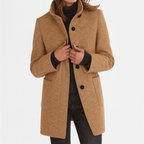 Amore | Women's Coat | Straight Cut Button Front - Nalani - Fashion Clothing and Decor