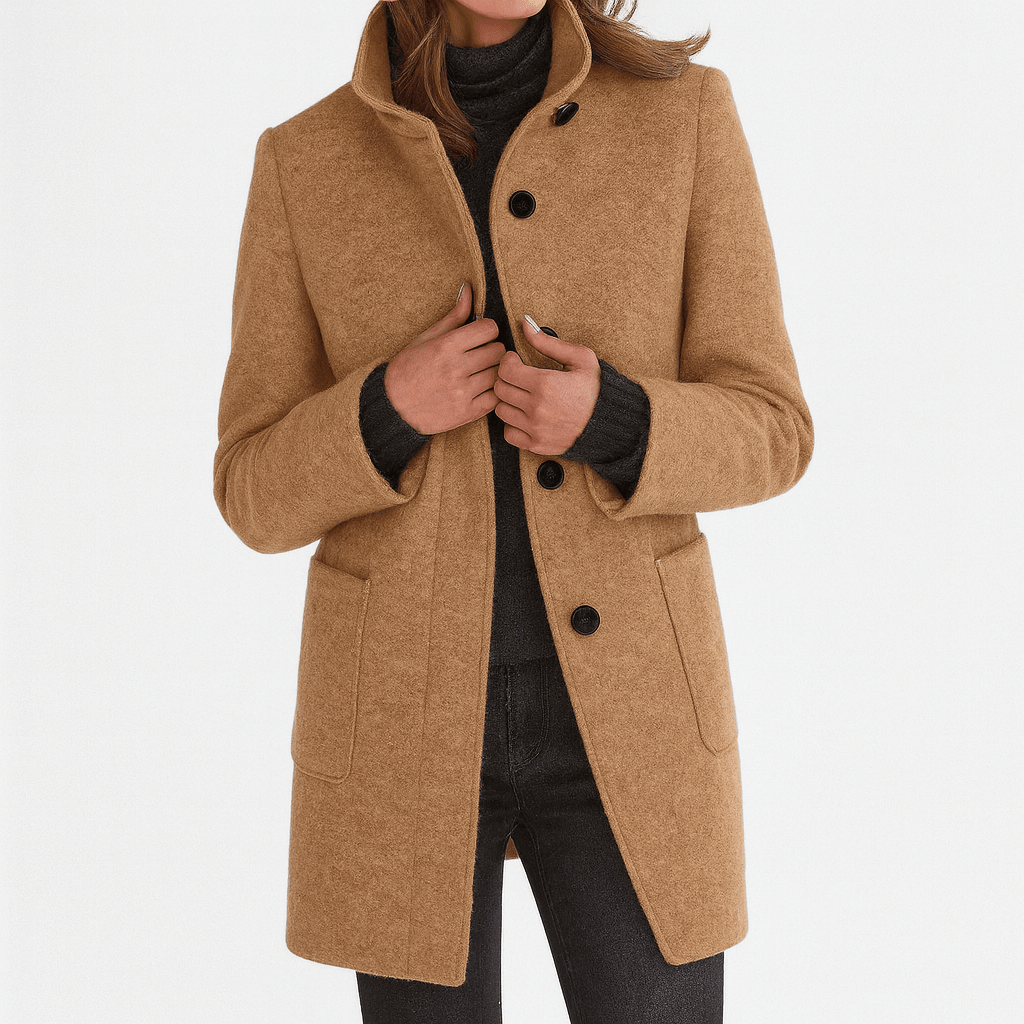 Amore | Women's Coat | Straight Cut Button Front - Nalani - Fashion Clothing and Decor