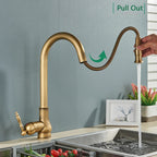 Antique Bronze Pull Out Kitchen Faucet With Touch Sensor - Nalani - UK Fashion Clothing and Decor
