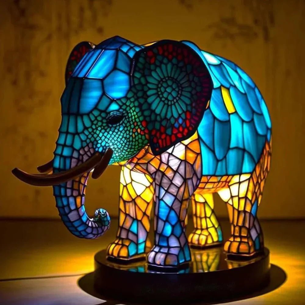 Artistic Lamp - VitraFauna Stained Glass Look With 20 Animal Prints - Nalani - Fashion Clothing and Decor
