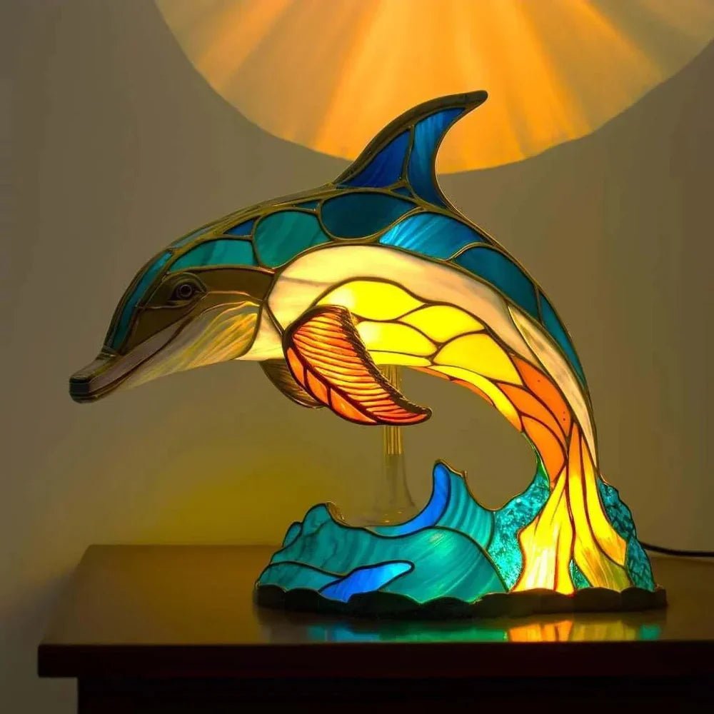Artistic Lamp - VitraFauna Stained Glass Look With 20 Animal Prints - Nalani - Fashion Clothing and Decor
