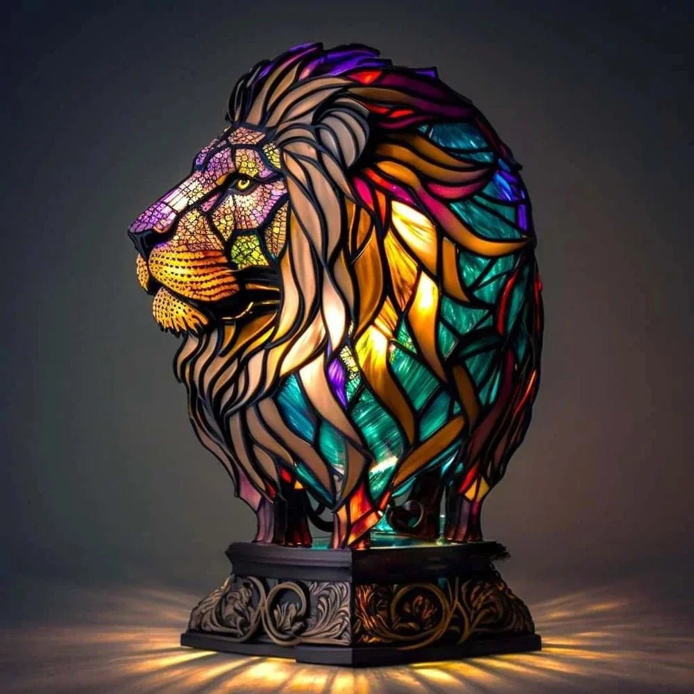 Artistic Lamp - VitraFauna Stained Glass Look With 20 Animal Prints - Nalani - Fashion Clothing and Decor