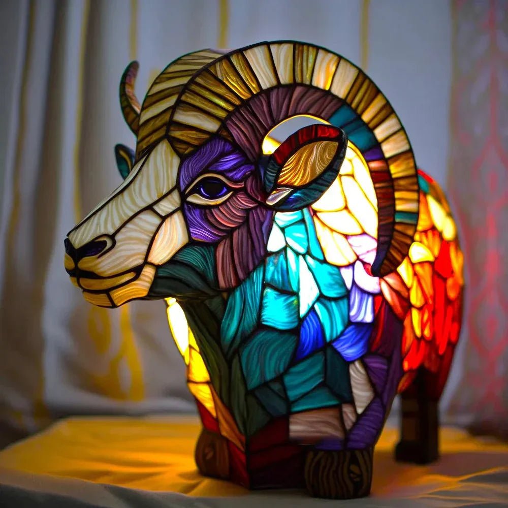 Artistic Lamp - VitraFauna Stained Glass Look With 20 Animal Prints - Nalani - Fashion Clothing and Decor