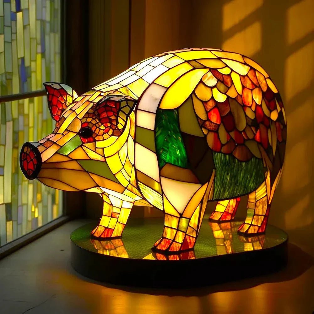 Artistic Lamp - VitraFauna Stained Glass Look With 20 Animal Prints - Nalani - Fashion Clothing and Decor