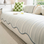 Aurivelle Herringbone Scallop Edge Sofa Cover For Modern Home Decor - Nalani - Fashion Clothing and Decor
