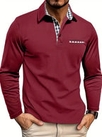 Aurora - Men's Long - Sleeved Polo Shirt Comfort Fit Classic Casual - Nalani - Fashion Clothing and Decor