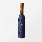 Automatic Folding Umbrella with Wooden Handle – Windproof Large Canopy Rain Umbrella, Black, Navy or Red - Nalani - Fashion Clothing and Decor