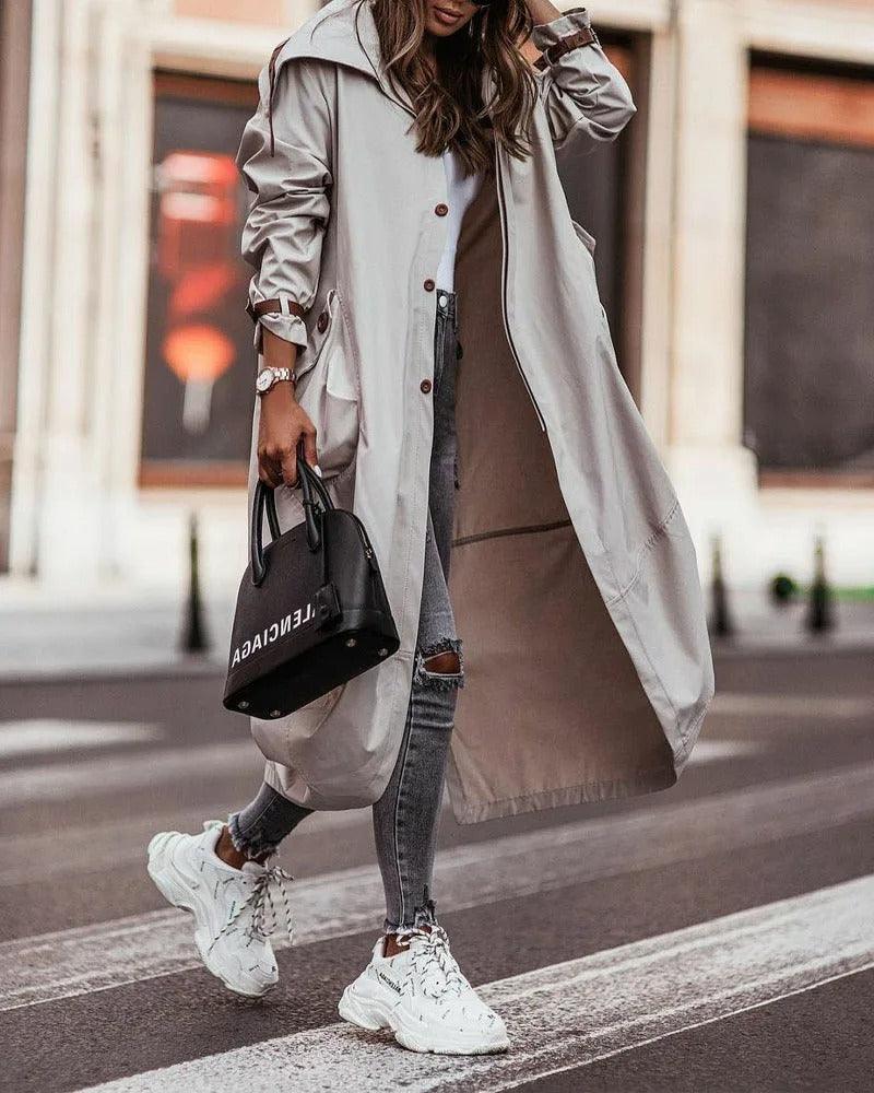 Avenari | Chic Long Waterproof Coat with Lightweight Design for Spring - Nalani - UK Fashion Clothing and Decor