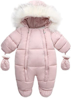 Baby Snowsuit with Hood – Warm Winter Jumpsuit with Soft Lining & Zipper, 4 Colors, 0-24 Months – Figueral - Nalani - Fashion Clothing and Decor