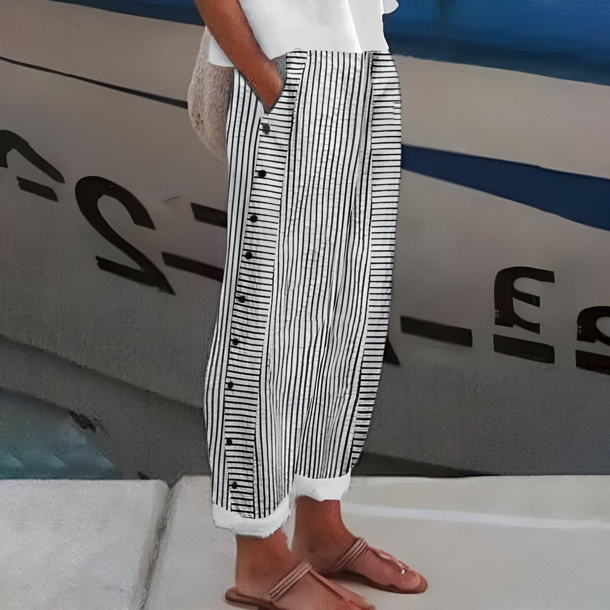 Barbara | Comfortable Pants With Side Pockets For Everyday Wear - Nalani - Fashion Clothing and Decor