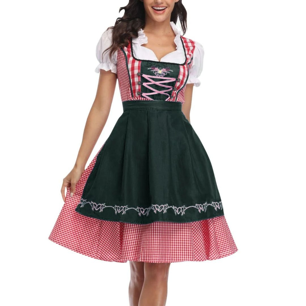 Bavarian Dirndl Dress - Oktoberfest German Folk Dress with Apron - Nalani - Fashion Clothing and Decor
