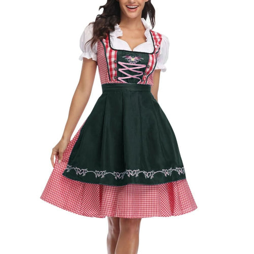 Bavarian Dirndl Dress - Oktoberfest German Folk Dress with Apron - Nalani - Fashion Clothing and Decor