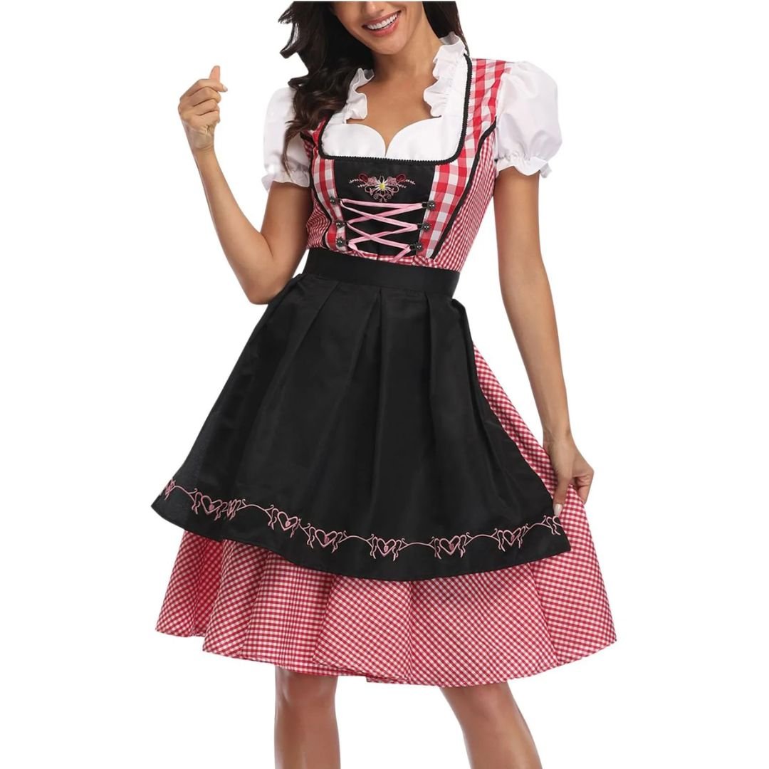 Bavarian Dirndl Dress - Oktoberfest German Folk Dress with Apron - Nalani - Fashion Clothing and Decor
