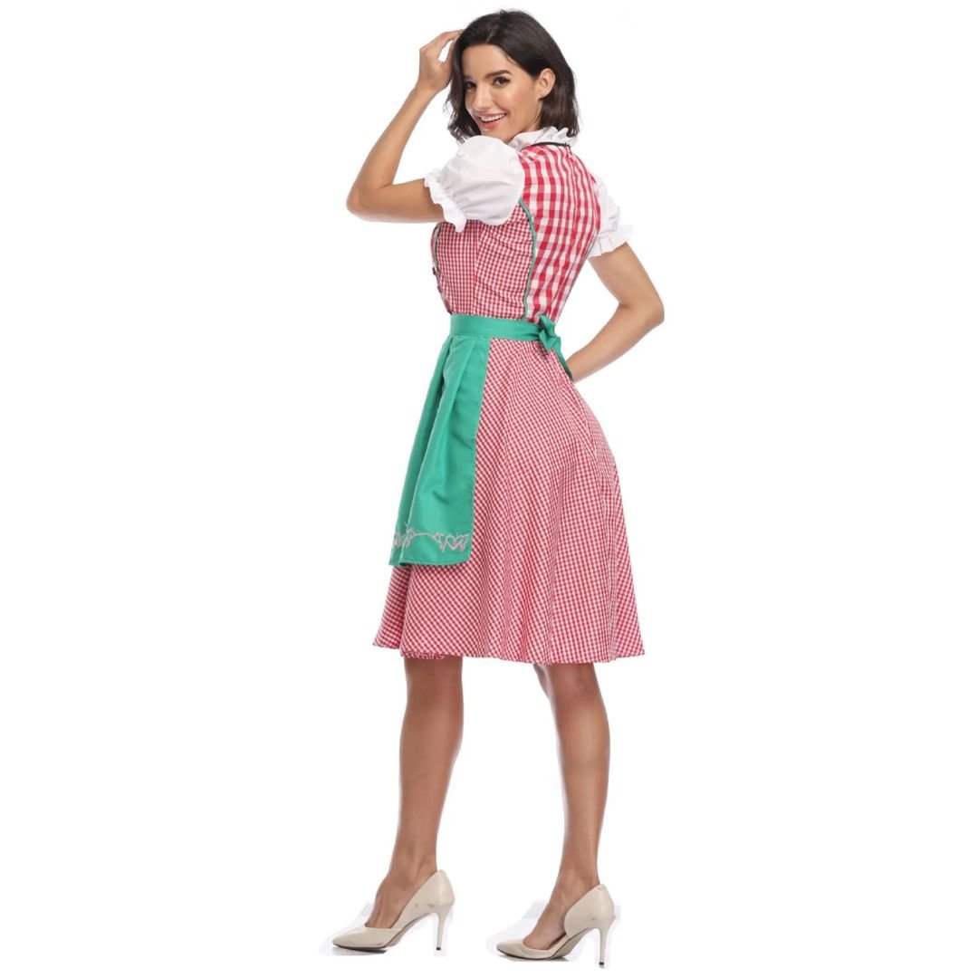 Bavarian Dirndl Dress - Oktoberfest German Folk Dress with Apron - Nalani - Fashion Clothing and Decor