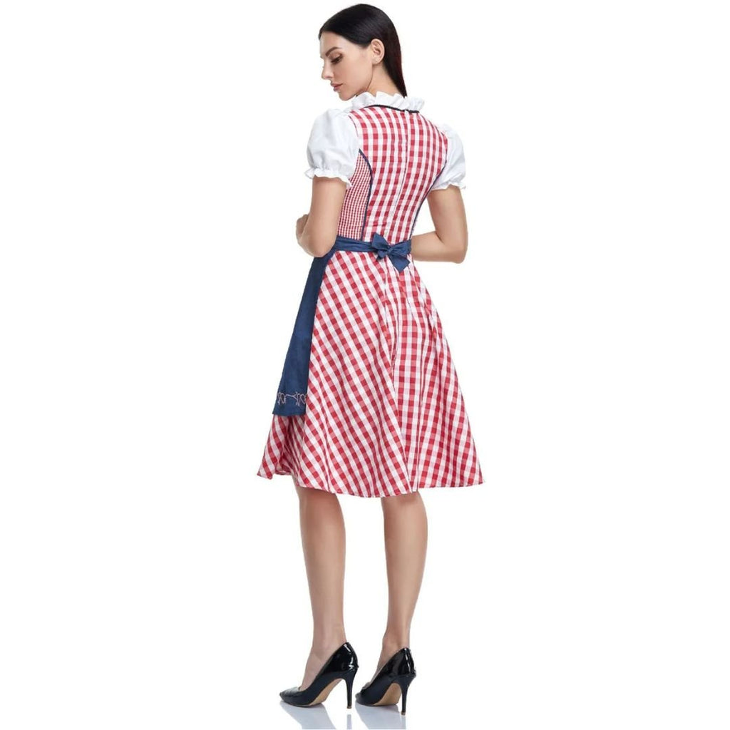 Bavarian Dirndl Dress - Oktoberfest German Folk Dress with Apron - Nalani - Fashion Clothing and Decor