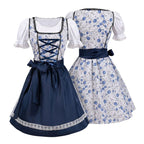 Bavarian Dirndl Dress - Oktoberfest Outfit with Lacing and Apron - Nalani - Fashion Clothing and Decor