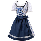 Bavarian Dirndl Dress - Oktoberfest Outfit with Lacing and Apron - Nalani - Fashion Clothing and Decor