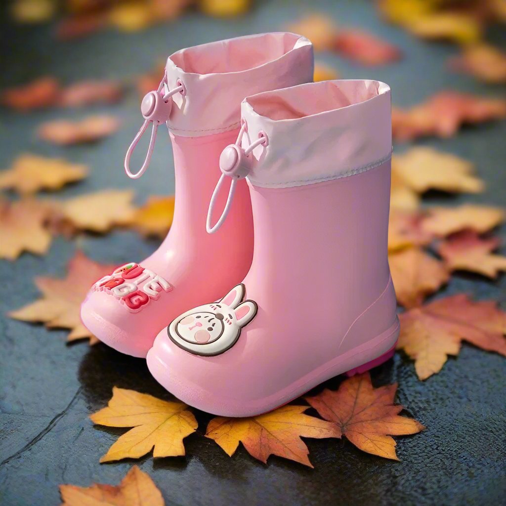 Bear Themed Waterproof Rubber Rain Boots For Kids 0 To 6 - Nalani - UK Fashion Clothing and Decor