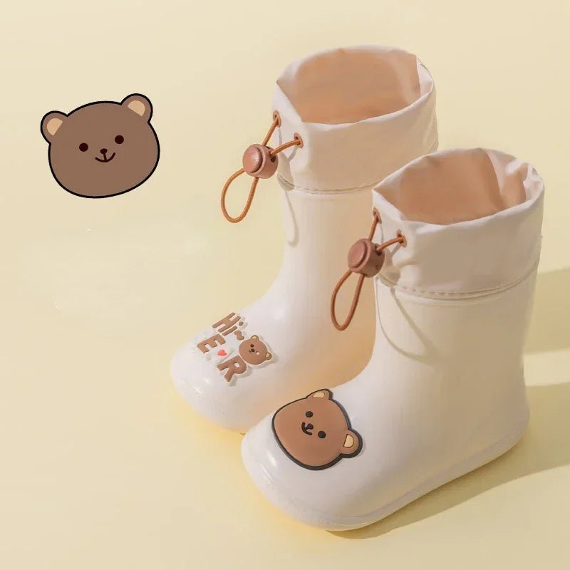 Bear Themed Waterproof Rubber Rain Boots For Kids 0 To 6 - Nalani - UK Fashion Clothing and Decor