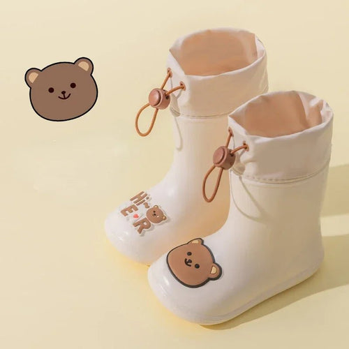 Bear Themed Waterproof Rubber Rain Boots For Kids 0 To 6 - Nalani - UK Fashion Clothing and Decor