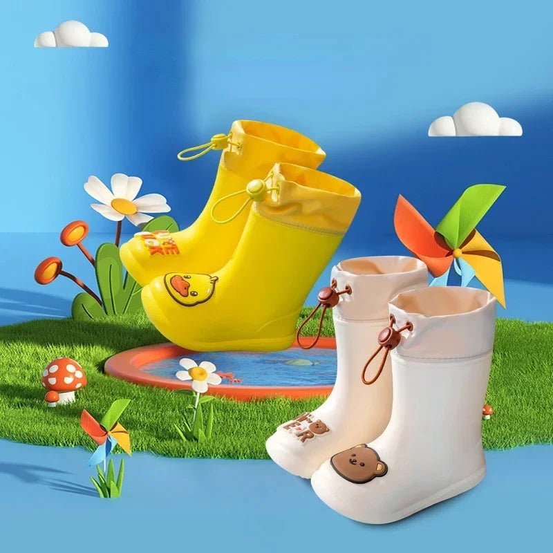 Bear Themed Waterproof Rubber Rain Boots For Kids 0 To 6 - Nalani - UK Fashion Clothing and Decor