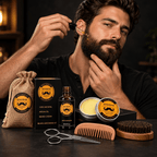 Beard Grooming Barber Kit – Men's Beard Care Set with Beard Roller, Beard Oil, Balm & Comb, 3 Sets - Nalani - Fashion Clothing and Decor