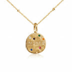 Bersh | Mother's Day MAMA Necklace Gift - Irregular Circular Guardian Pendant in Waterproof Stainless Steel, Dainty Mom Jewelry Gift for Women - Nalani - Fashion Clothing and Decor
