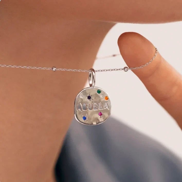 Bersh | Mother's Day MAMA Necklace Gift - Irregular Circular Guardian Pendant in Waterproof Stainless Steel, Dainty Mom Jewelry Gift for Women - Nalani - Fashion Clothing and Decor