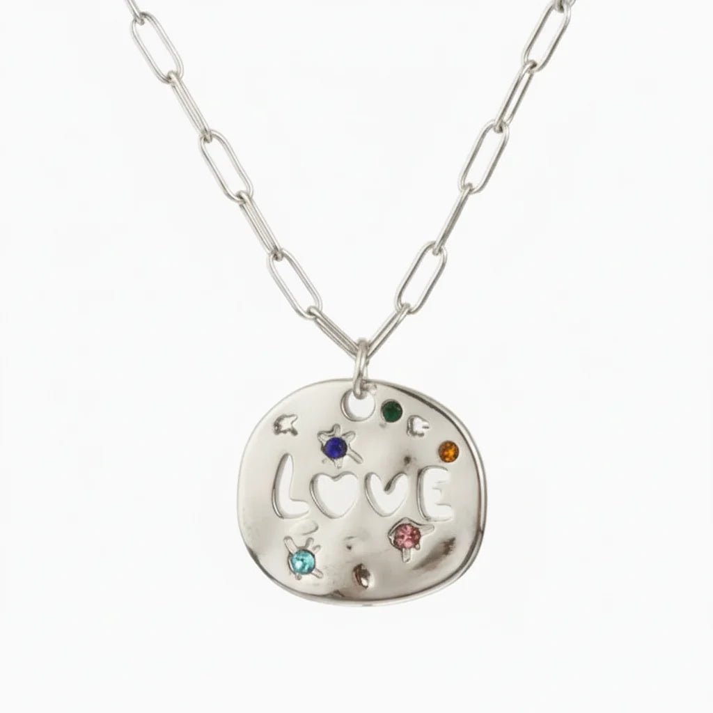 Bersh | Mother's Day MAMA Necklace Gift - Irregular Circular Guardian Pendant in Waterproof Stainless Steel, Dainty Mom Jewelry Gift for Women - Nalani - Fashion Clothing and Decor