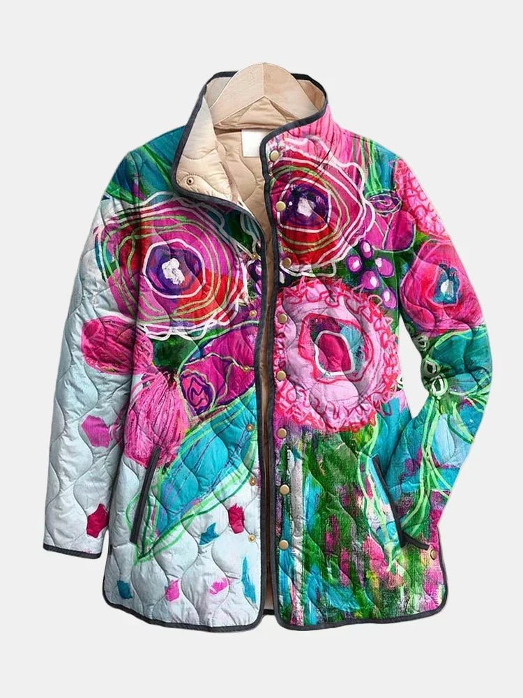 Bersh | Women’s Jacket | Abstract Floral Quilted - Nalani - Fashion Clothing and Decor