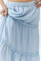 Bohemian Tiered Maxi Skirt With Elastic Waist For Summer - Nalani - UK and AUS Fashion Clothing and Decor