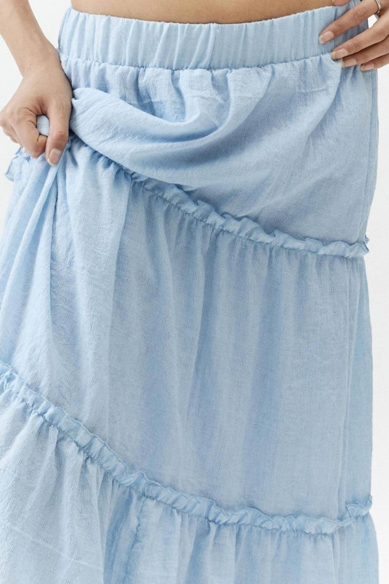 Bohemian Tiered Maxi Skirt With Elastic Waist For Summer - Nalani - UK and AUS Fashion Clothing and Decor