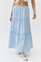 Bohemian Tiered Maxi Skirt With Elastic Waist For Summer - Nalani - UK and AUS Fashion Clothing and Decor