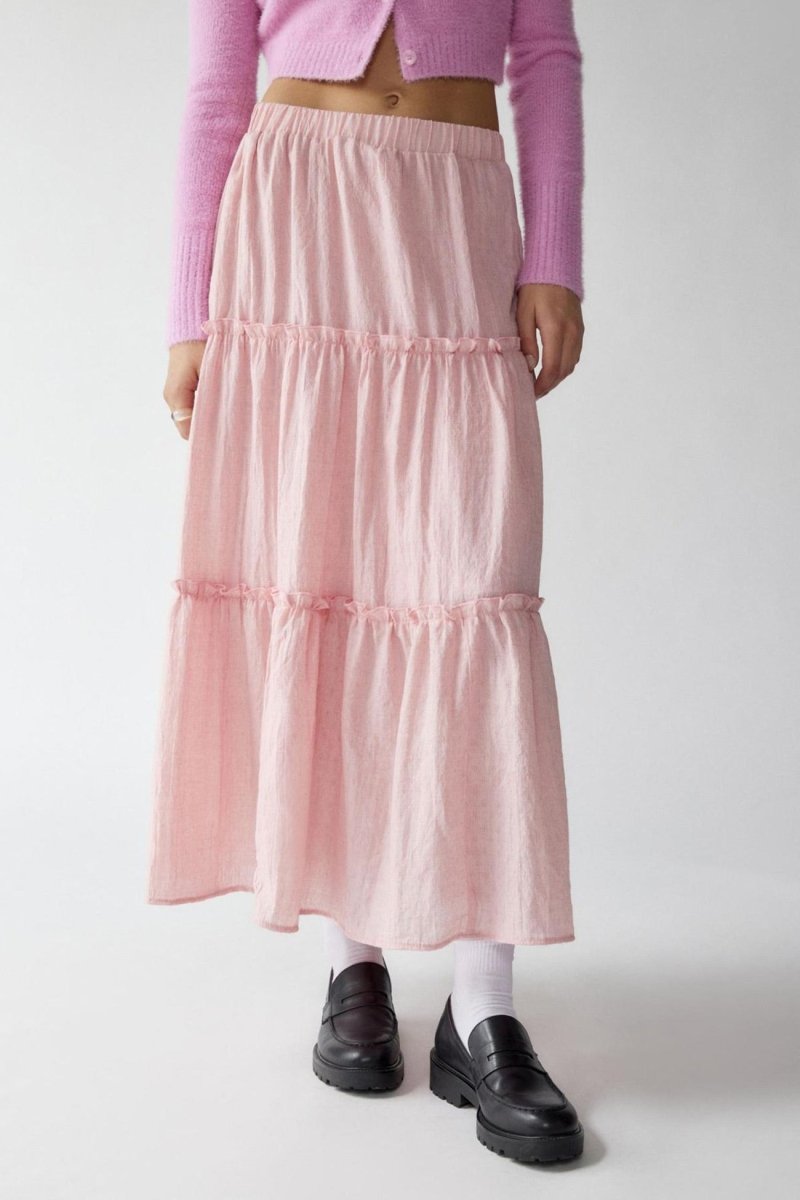 Bohemian Tiered Maxi Skirt With Elastic Waist For Summer - Nalani - UK and AUS Fashion Clothing and Decor