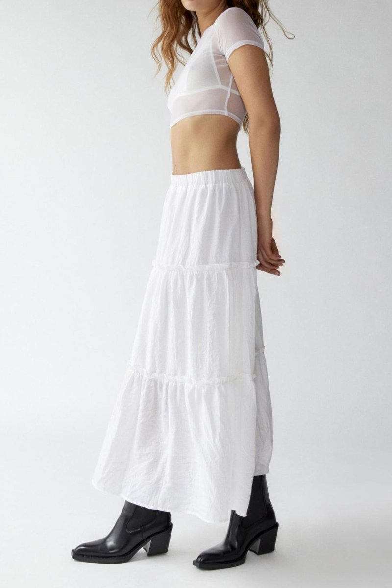 Bohemian Tiered Maxi Skirt With Elastic Waist For Summer - Nalani - UK and AUS Fashion Clothing and Decor