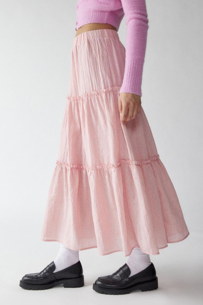 Bohemian Tiered Maxi Skirt With Elastic Waist For Summer - Nalani - UK and AUS Fashion Clothing and Decor