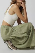 Bohemian Tiered Maxi Skirt With Elastic Waist For Summer - Nalani - UK and AUS Fashion Clothing and Decor