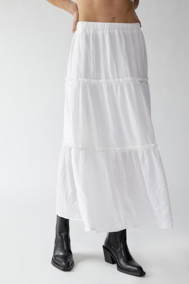 Bohemian Tiered Maxi Skirt With Elastic Waist For Summer - Nalani - UK and AUS Fashion Clothing and Decor