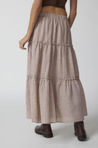 Bohemian Tiered Maxi Skirt With Elastic Waist For Summer - Nalani - UK and AUS Fashion Clothing and Decor