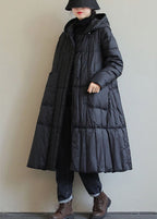 Boho Black Loose Pockets Winter Down Jacket Lightweight - Nalani - UK Fashion Clothing and Decor