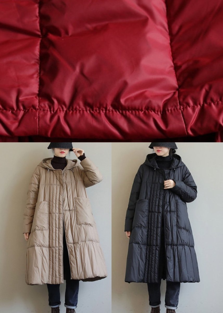 Boho Black Loose Pockets Winter Down Jacket Lightweight - Nalani - UK Fashion Clothing and Decor
