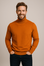 Bold Colour Turtleneck Sweater For Men Slim Fit Knitwear - Nalani - UK Fashion Clothing and Decor