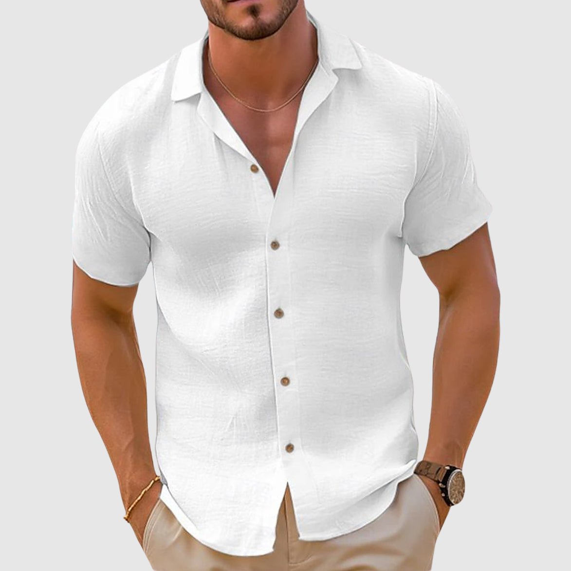 Breathable Casual Shirt With Relaxed Fit And Classic Collar - Nalani - UK Fashion Clothing and Decor